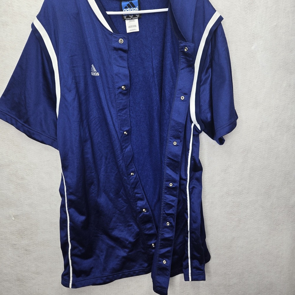 Adidas Team Buttom Up Track Basketball Warm Up Mens Size XLarge Blue Polyester - Picture 4 of 10